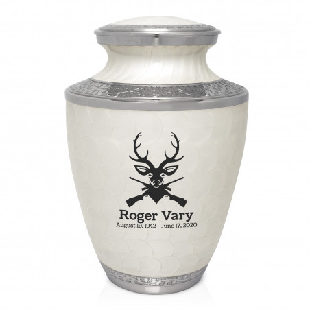 Deer Hunter Cremation Urn - Radiant White