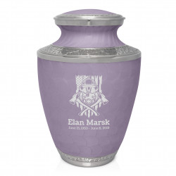 Patriotic Firefighter Cremation Urn - Regal Purple