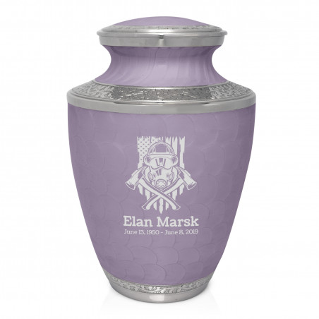 Patriotic Firefighter Cremation Urn - Regal Purple