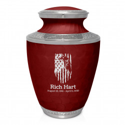 Patriotic Eagle Cremation Urn - Rose Red