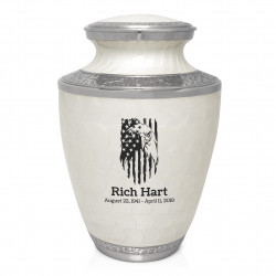 Patriotic Eagle Cremation Urn - Radiant White