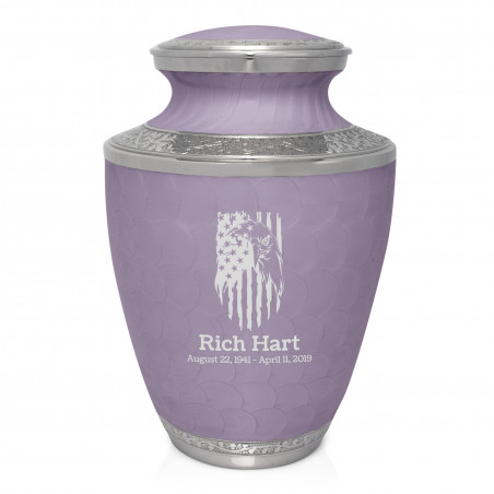 Patriotic Eagle Cremation Urn - Regal Purple