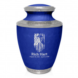 Patriotic Eagle Cremation Urn - Royal Blue