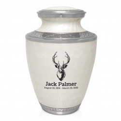 Deer Bust Cremation Urn - Radiant White