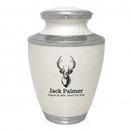 Deer Bust Cremation Urn - Radiant White
