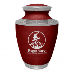 Snowboard Cremation Urn - Rose Red
