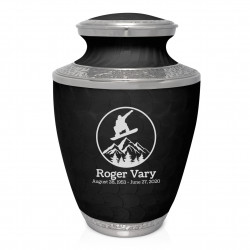 Snowboard Cremation Urn - Ebony Black