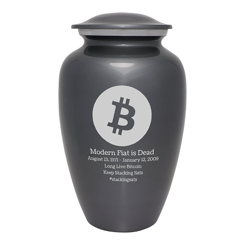 Bitcoin - Modern Fiat is Dead Cremation Urn