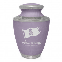Pirate Flag Cremation Urn - Regal Purple