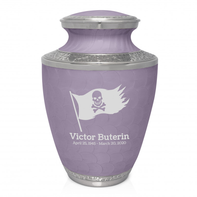 Pirate Flag Cremation Urn - Regal Purple