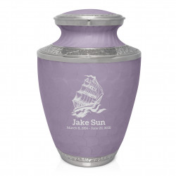 Sailing Ship Cremation Urn - Regal Purple