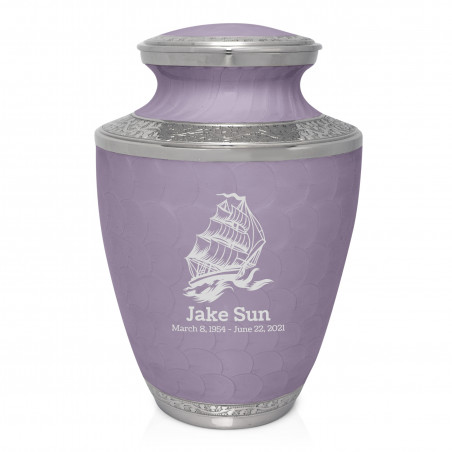 Sailing Ship Cremation Urn - Regal Purple