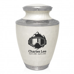 Snow Goggles Cremation Urn - Radiant White