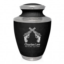 Revolver Cremation Urn - Ebony Black