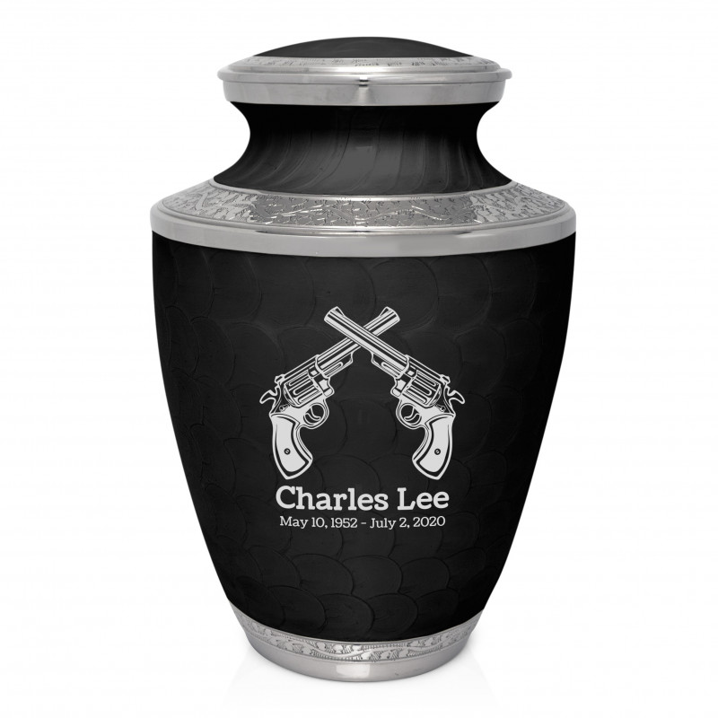 Revolver Cremation Urn - Ebony Black