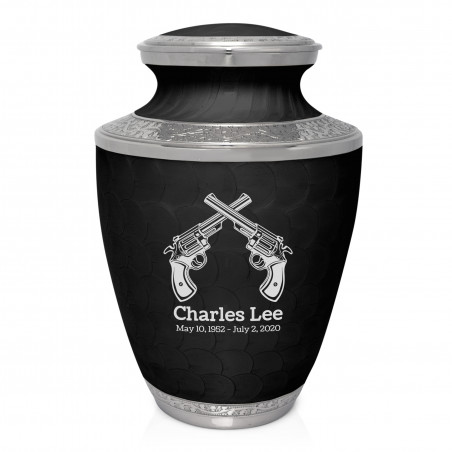 Revolver Cremation Urn - Ebony Black