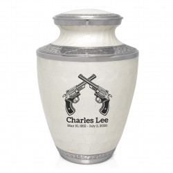 Revolver Cremation Urn - Radiant White