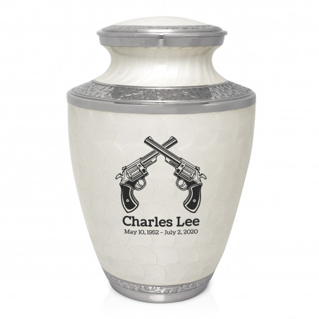 Revolver Cremation Urn - Radiant White