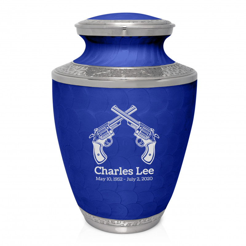 Revolver Cremation Urn - Royal Blue