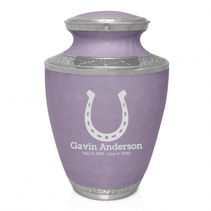 Horseshoe Cremation Urn - Regal Purple