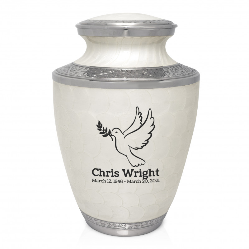 Peace Dove Cremation Urn - Radiant White