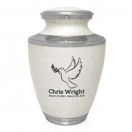 Peace Dove Cremation Urn - Radiant White