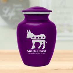 Democratic Donkey Sharing Urn - Purple Luster
