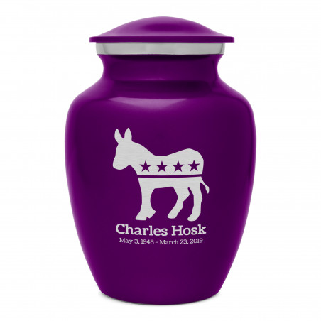 Democratic Donkey Sharing Urn - Purple Luster