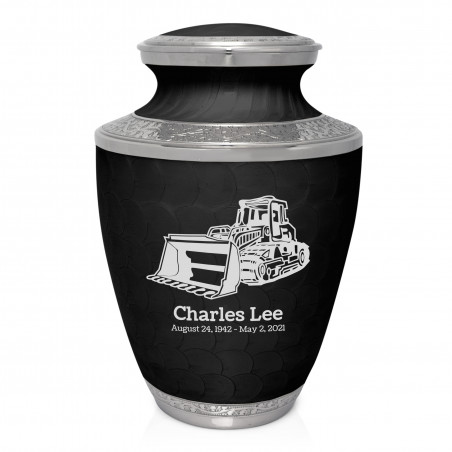 Bulldozer Cremation Urn - Ebony Black