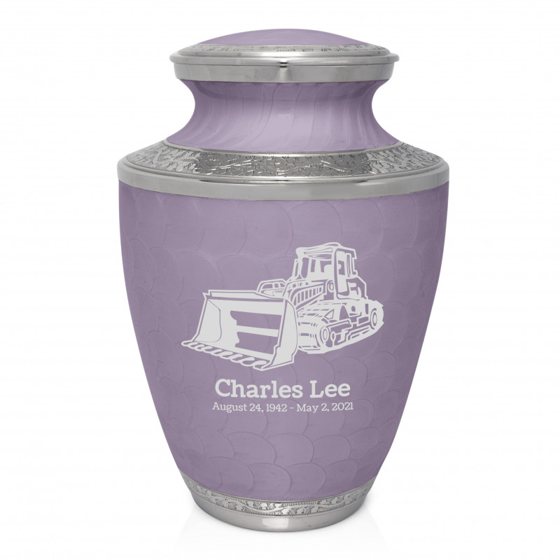 Bulldozer Cremation Urn - Regal Purple