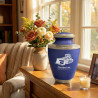 Bulldozer Cremation Urn - Royal Blue