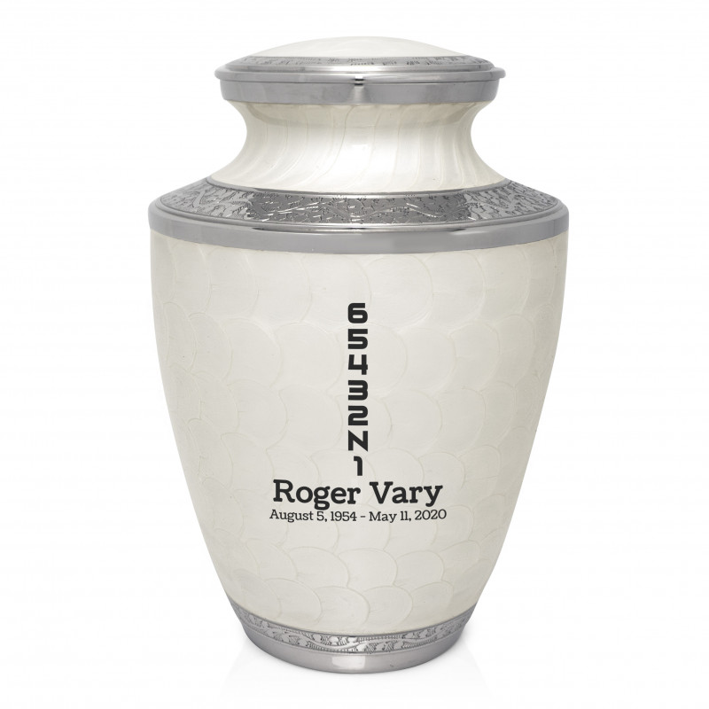 Motorcycle Gears Cremation Urn - Radiant White