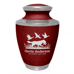 Duck Hunting Dog Cremation Urn - Rose Red
