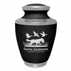 Duck Hunting Dog Cremation Urn - Ebony Black