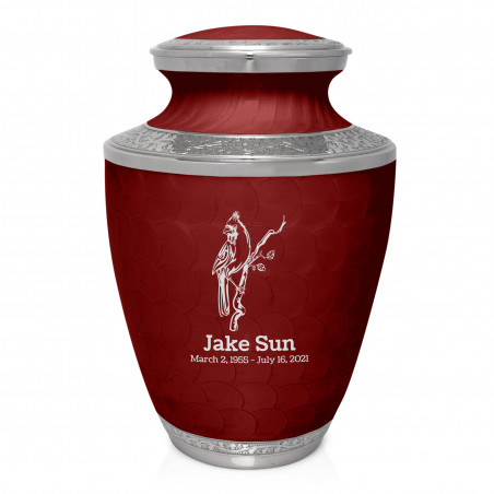 Cardinal Cremation Urn - Rose Red