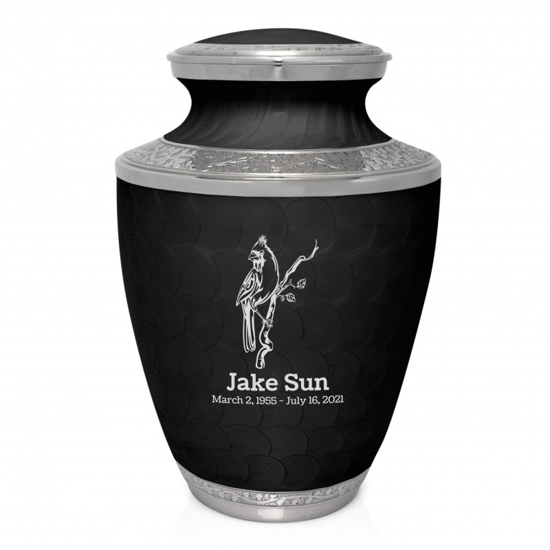 Cardinal Cremation Urn - Ebony Black