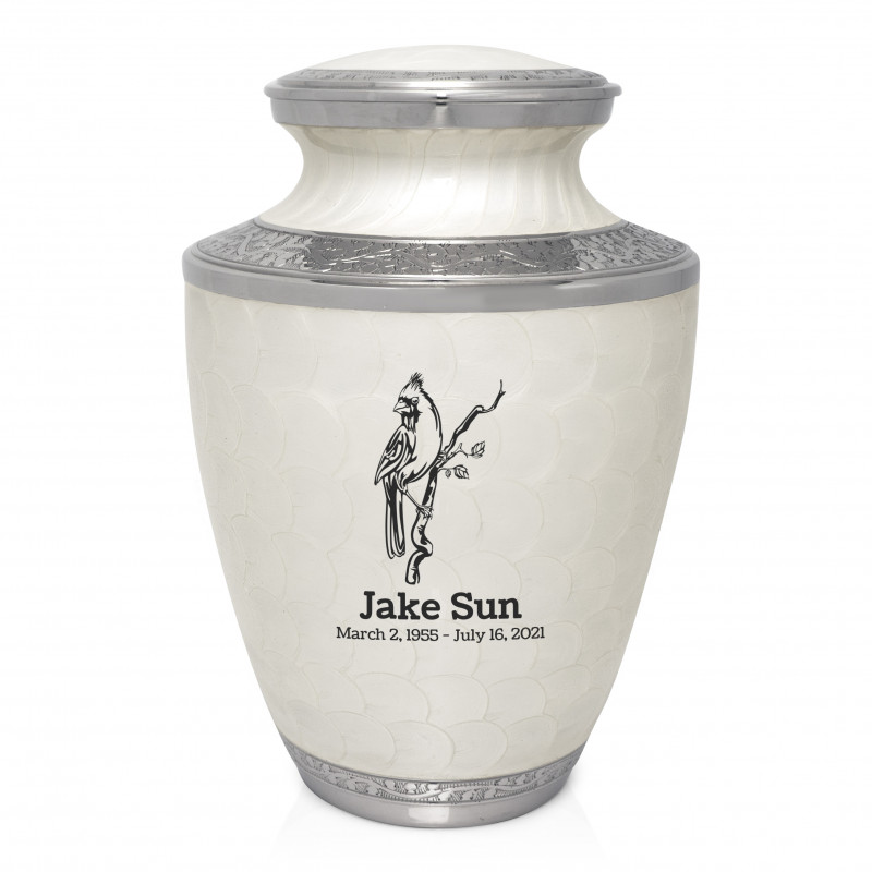 Cardinal Cremation Urn - Radiant White