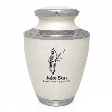 Cardinal Cremation Urn - Radiant White