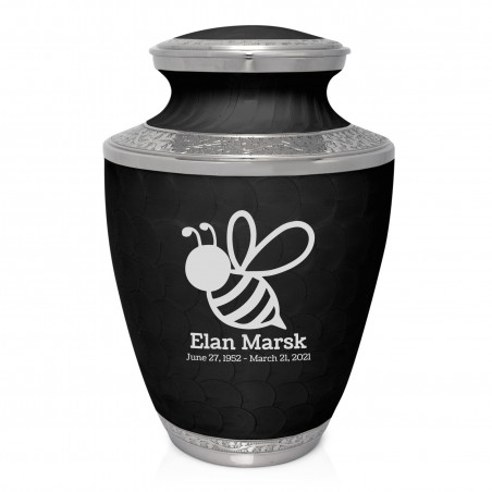 Bee Cremation Urn - Ebony Black