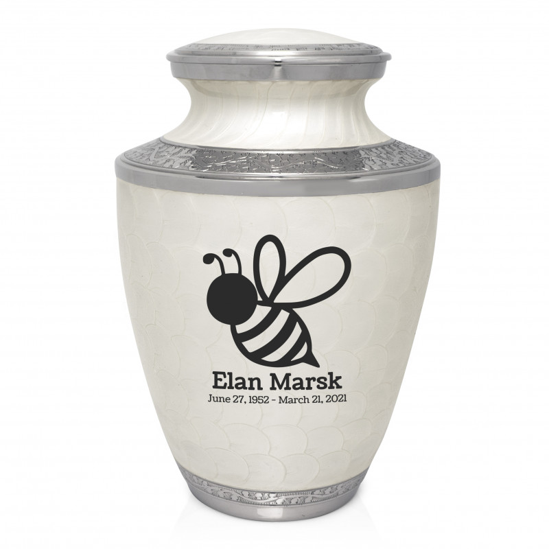 Bee Cremation Urn - Radiant White