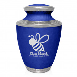 Bee Cremation Urn - Royal Blue