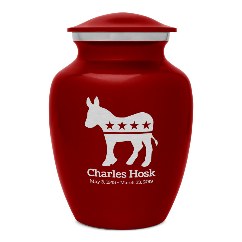 Democratic Donkey Sharing Urn - Ruby Red