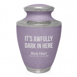 Its Awfully Dark in Here Cremation Urn - Regal Purple