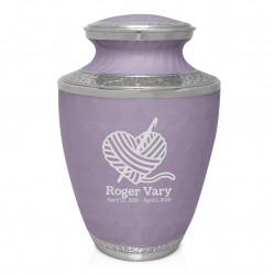 Crochet Heart Cremation Urn - Regal Purple