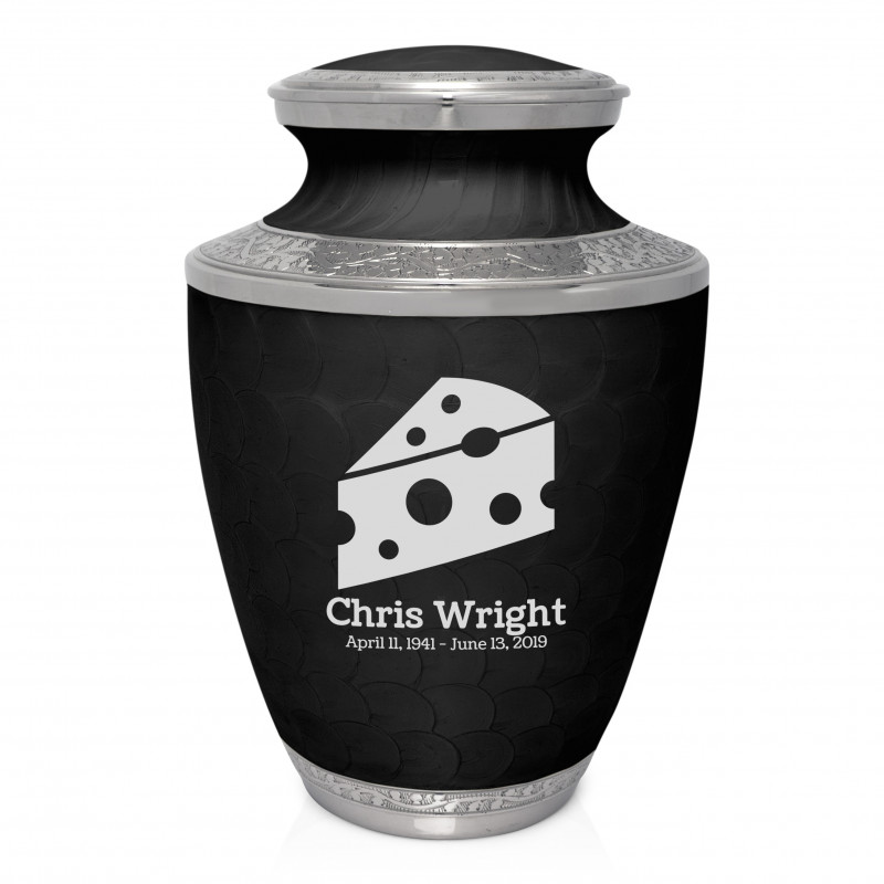 Cheese Wedge Cremation Urn - Ebony Black