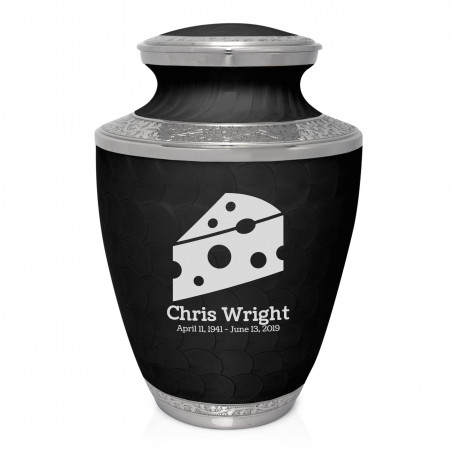 Cheese Wedge Cremation Urn - Ebony Black