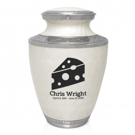 Cheese Wedge Cremation Urn - Radiant White