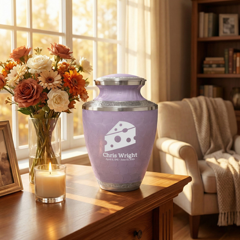 Cheese Wedge Cremation Urn - Regal Purple