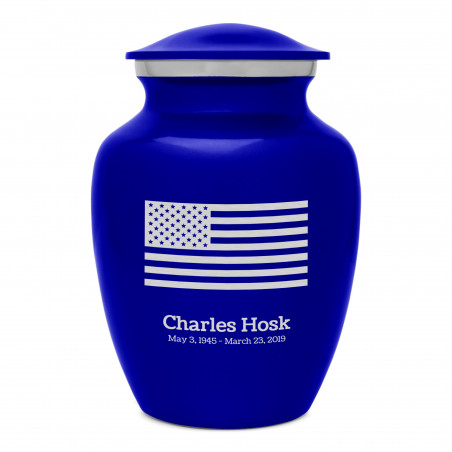 American Flag Sharing Urn - Midnight Blue