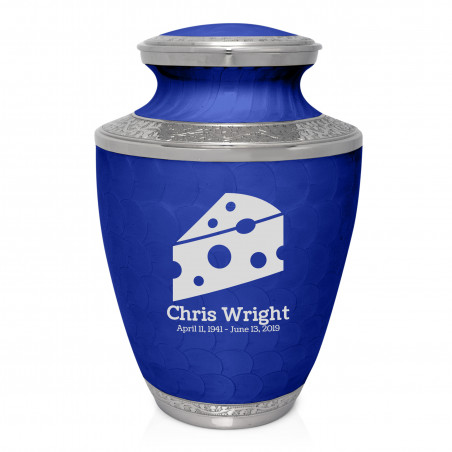 Cheese Wedge Cremation Urn - Royal Blue